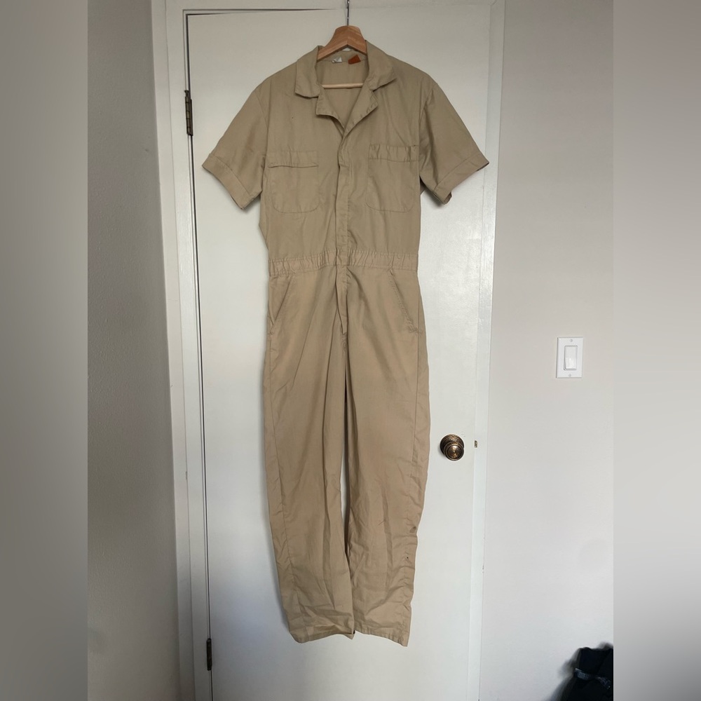 Vintage Cotton Coveralls Big Ben Wrangler Brand Short Sleeve Size M Work Wear